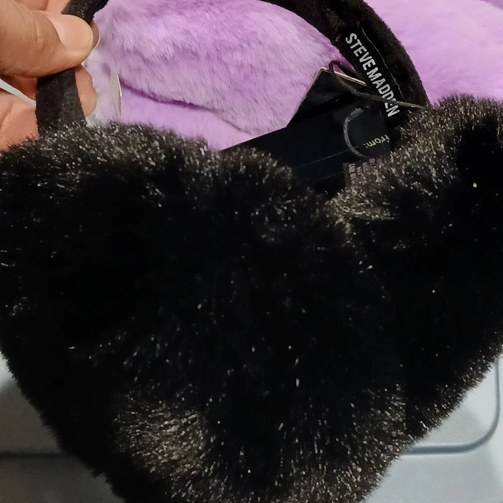 Plush Lavender Mittens And Black Steve Madden Ear Muffs